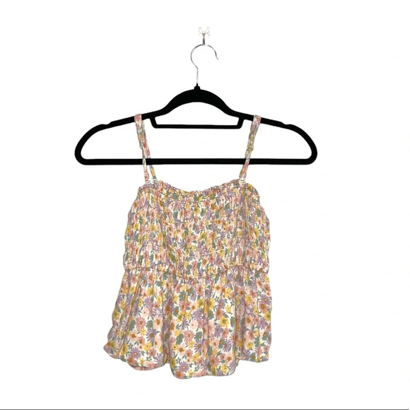 American Eagle Multicolor Ditsy Floral Print Smock Multi-way Cropped Top Xsmall - Picture 11 of 11